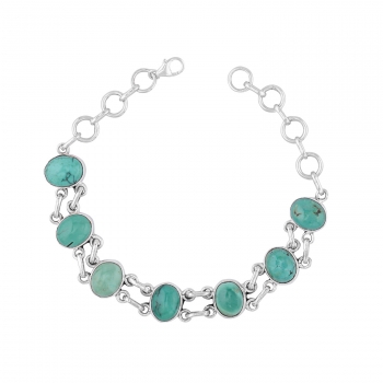 925 silver blue turquoise bracelet